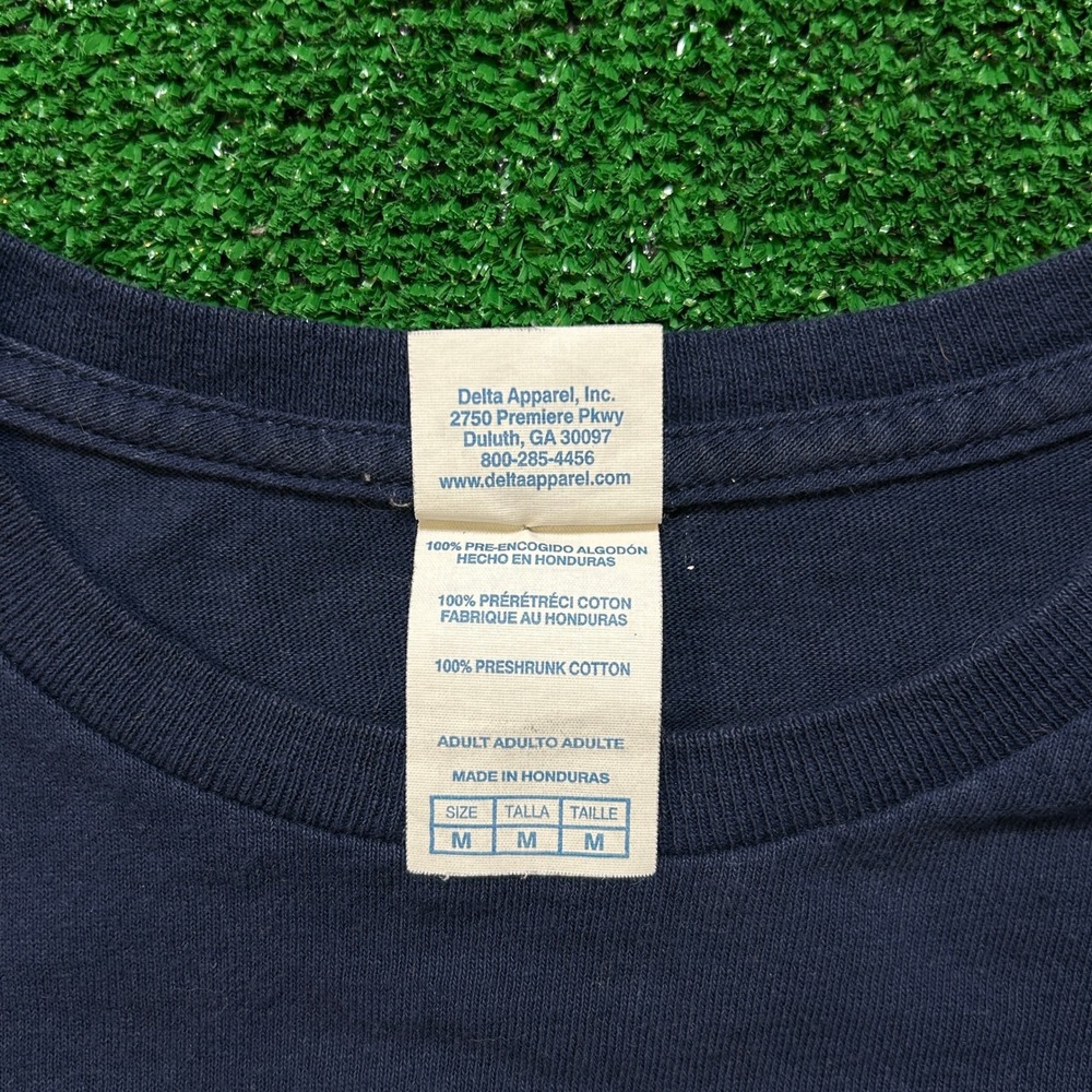 Delta Wolf Graphic T-Shirt‎ Mens M Navy Blue Trimmed Raw Hem Cropped Nature - Picture 7 of 10